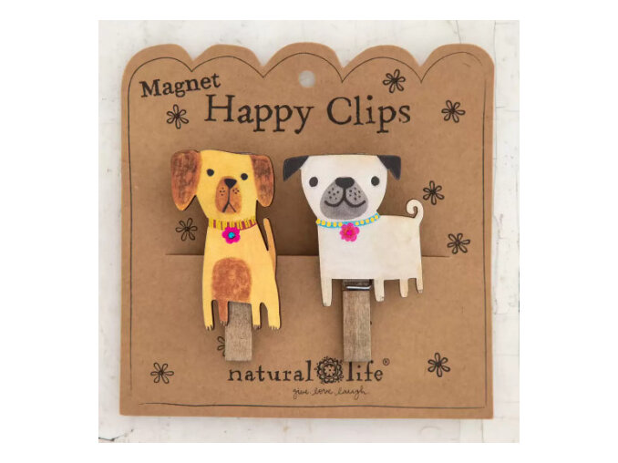 Natural Life Magnet Happy Clips Dogs Set of 2