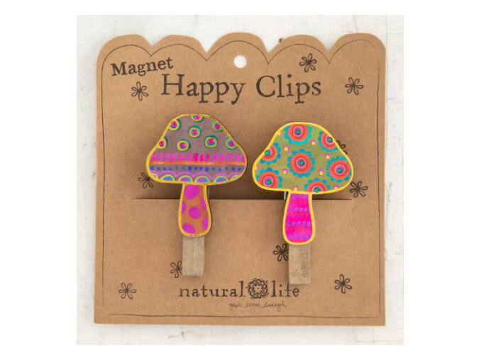 Natural Life Magnet Happy Clips Mushrooms Set of 2