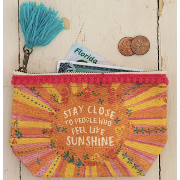 Natural Life Mini Canvas Pouch Stay Close to People Sunshine