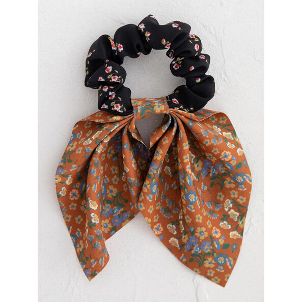 Natural Life Mixed Print Tie Scrunchie