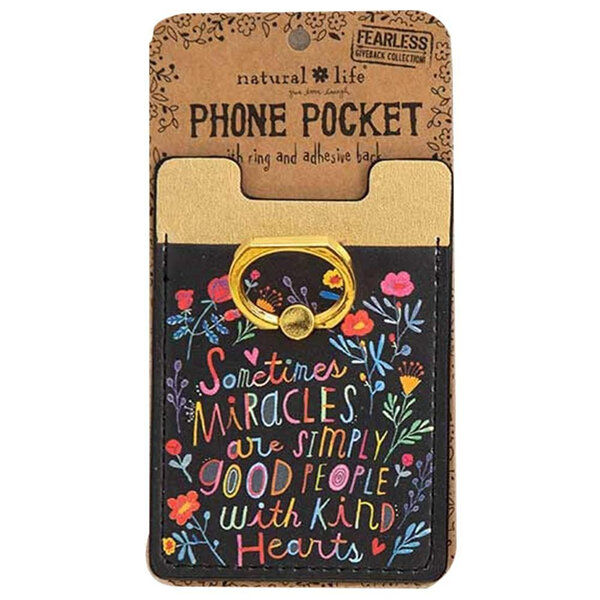 Natural Life Phone Pocket with Ring Miracles are People