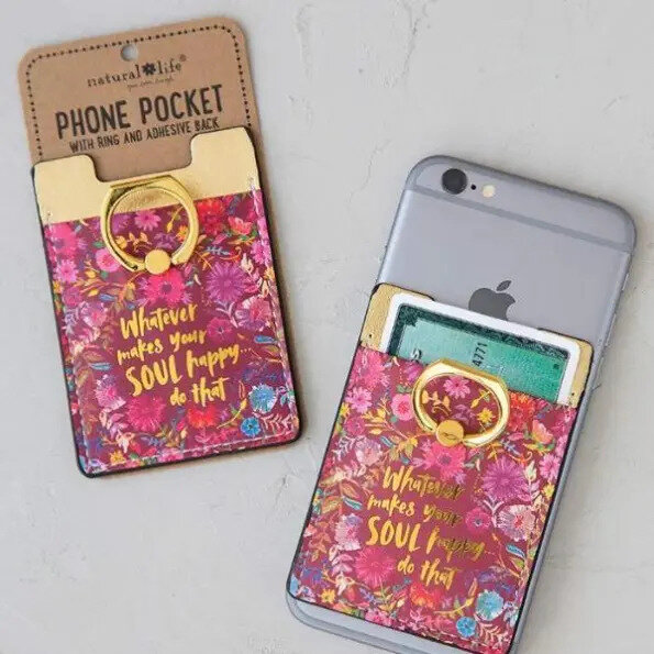 Natural Life Phone Pocket with Ring | Soul Happy