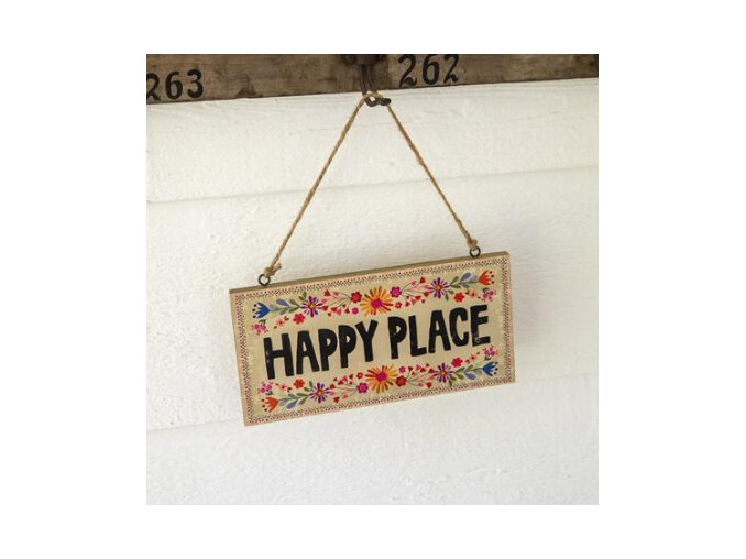Natural Life porch sign Happy place home door
