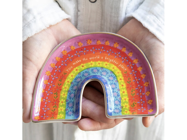 Natural Life Rainbow Ceramic Trinket Dish Brighter Place