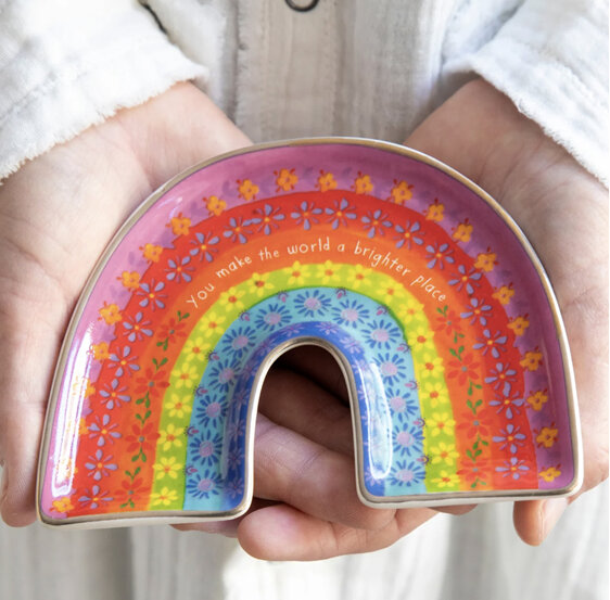 Natural Life Rainbow Ceramic Trinket Dish Brighter Place