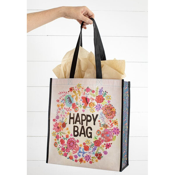 Natural Life Recycle Happy Bag Whimsy Floral Wreath Large