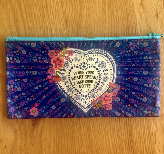 Natural Life Recycled Zip Pencil Case Heart Speaks