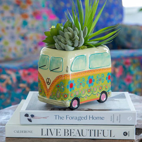 Natural Life So Cute Ceramic Planter Daisy the Green Van