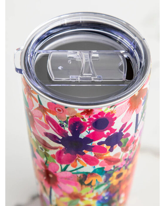 Natural Life Stainless Steel Tumbler Watercolour Floral cup travel