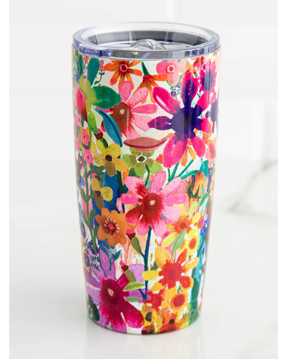 Natural Life Stainless Steel Tumbler Watercolour Floral cup travel