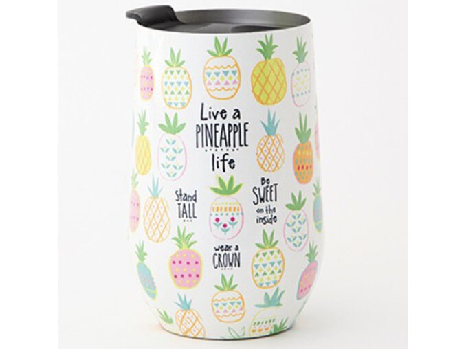 Natural Life Stainless Steel Wine / Water Tumbler Pineapple Life