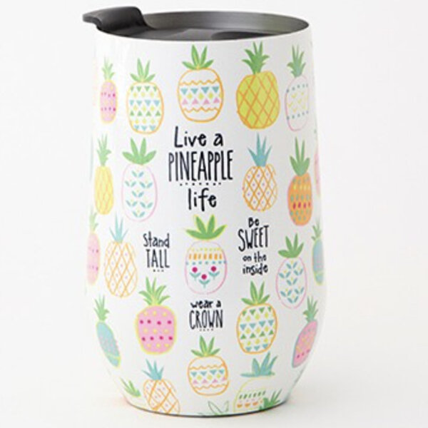 Natural Life Stainless Steel Wine / Water Tumbler Pineapple Life