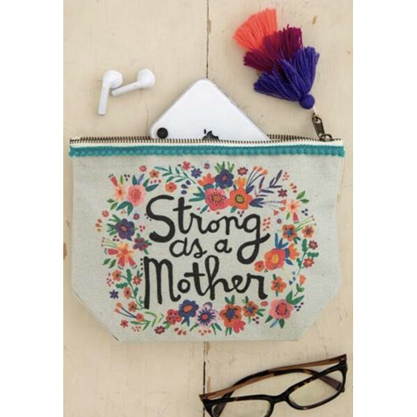 Natural Life Strong as a Mother Canvas Pouch