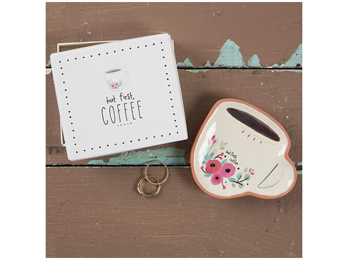 Natural life trinket dish but first coffee gift teach gesture