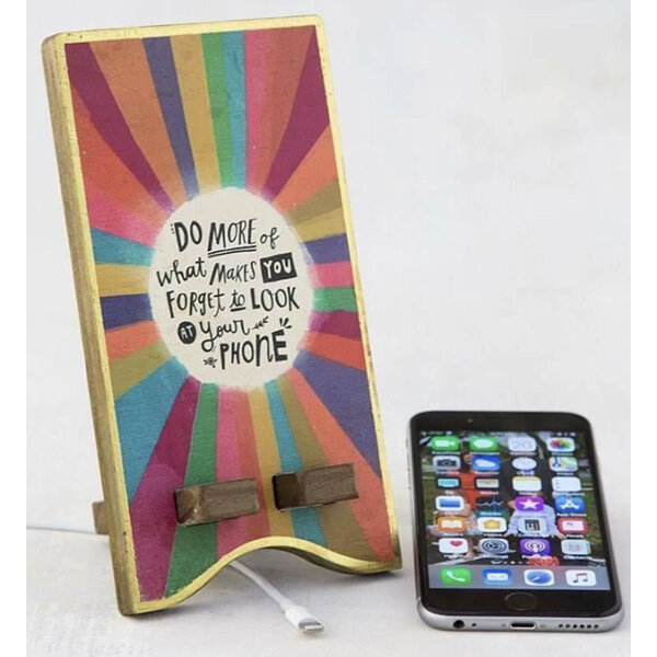Natural Life Wooden Phone Stand Do More Makes You Forget to Look at Your Phone