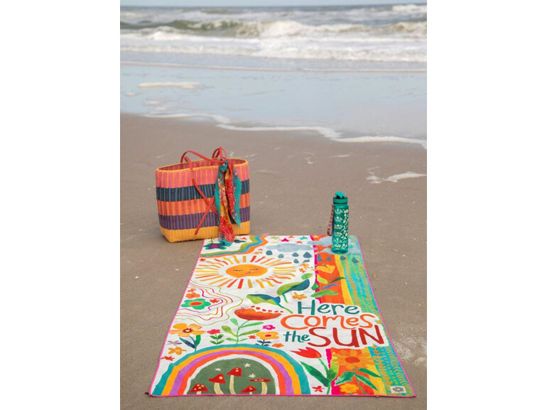 Natural Life Yoga Beach Microfibre Towel Here Comes the Sun