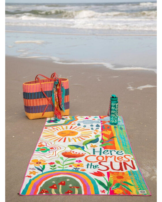 Natural Life Yoga Beach Microfibre Towel Here Comes the Sun