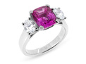 Natural Pink Cushion Cut Sapphire & Oval Diamond Ring