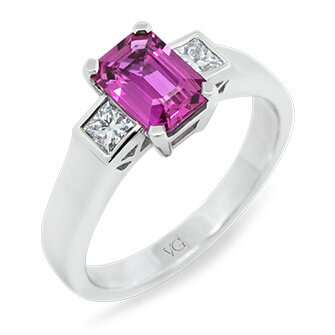 Natural Pink Sapphire & Diamond Ring
