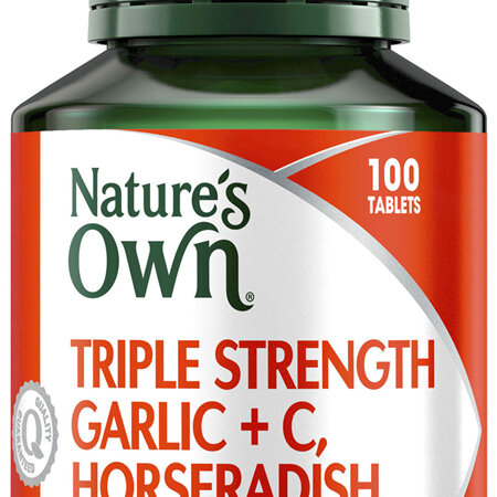 Nature's Own Triple Strength Garlic + C & Horseradish, 100 Tablets (1675)