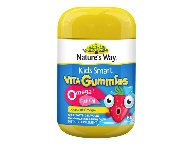 Nature's Way Kids Smart Vita Gummies Omega Fish Trio 60s