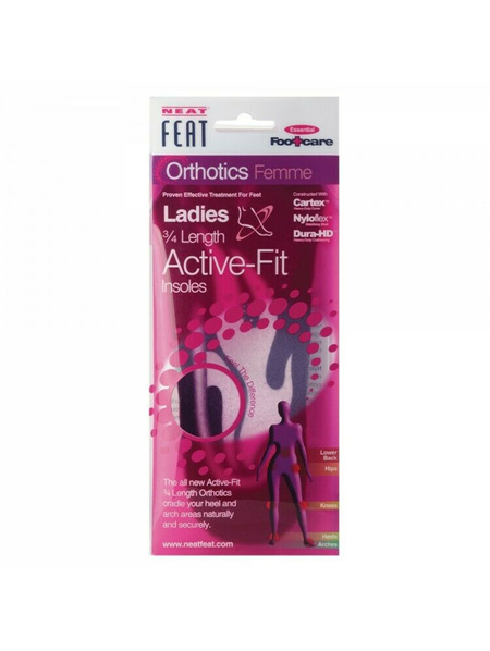 Neat Feat Orthotics Ladies 3/4 Length Active Fit Insoles Large