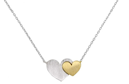 NECKLACE HEART DUO SILVER