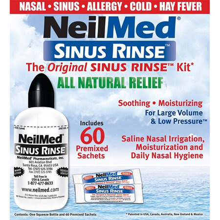 NeilMed Sinus Rinse Bottle + 60 Premixed Sachets