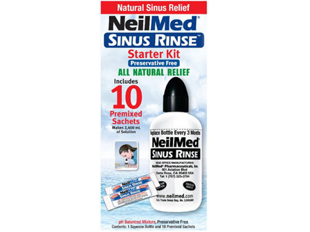 NEILMED Sinus Rinse Kit 240ml Bottle and 10 Premixed Sachets