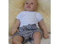 'Neve' Tie bloomers, 'Thicket White' 100% Cotton, 0-3m