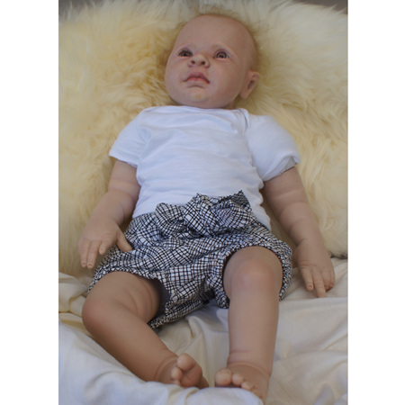 'Neve' Tie bloomers, 'Thicket White' 100% Cotton, 0-3m
