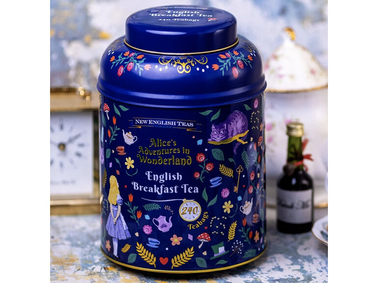 New English Teas Alice in Wonderland Tea Caddy with 240 English Afternoon Teabag