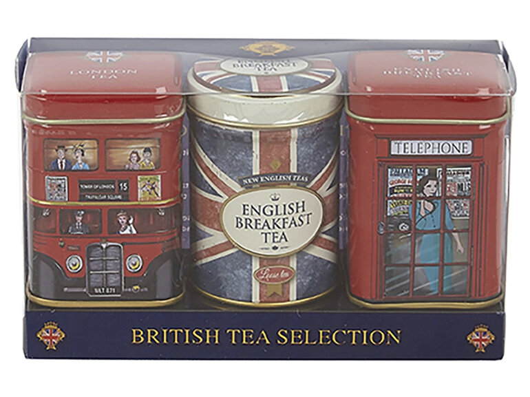 New English Teas British Tea Selection Gift Set 3 Tins
