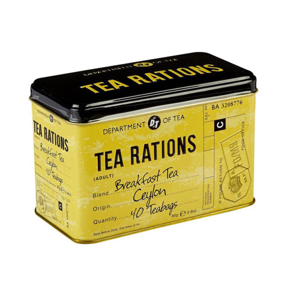 New English Teas Rations 40 Teabags in Tin ww2 england