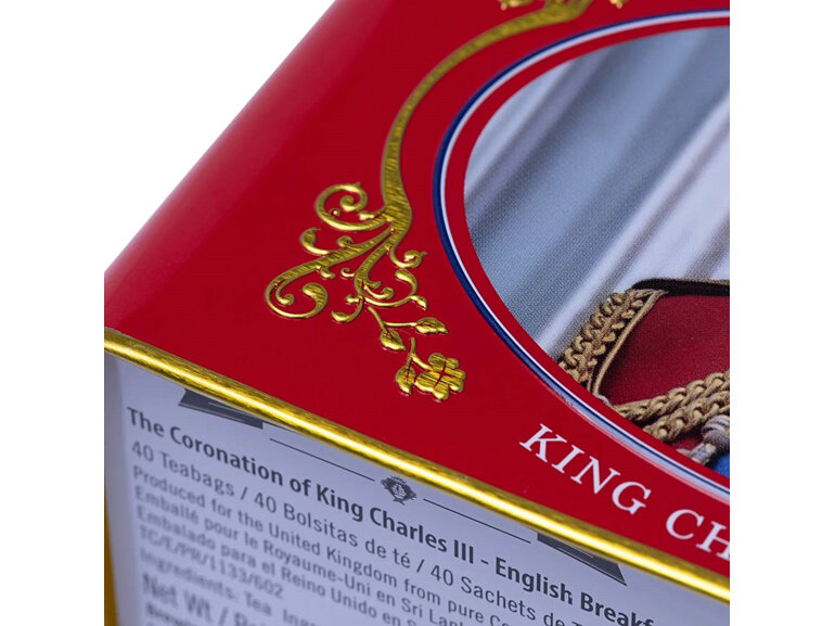 New English Teas The Coronation of HRH King Charles III Tin 40 English Breakfast