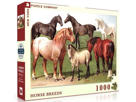 New Puzzle Company 1000 Piece Jigsaw Puzzle: Horse Breeds
