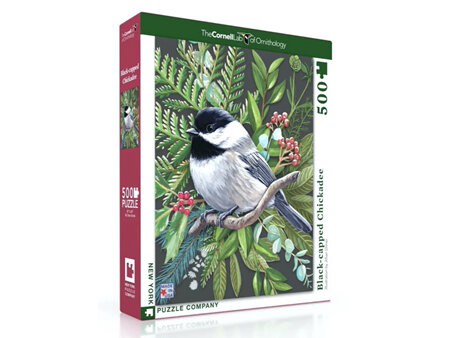 New York Puzzle Co 500 Piece Jigsaw Puzzle  Black Capped Chickadee