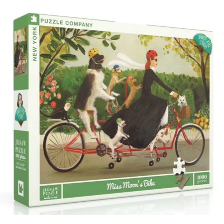 New York Puzzle Company 1000 Piece Jigsaw Puzzle: Janet Hill - Miss Moon's Bike