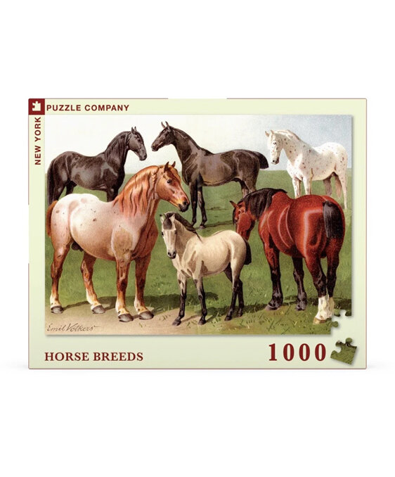 New York Puzzle Company Horse Breeds Vintage Collection 1000 Piece Puzzle