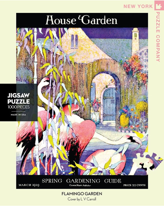 New York Puzzle Company House & Garden Flamingo Garden 1000 Piece Puzzle