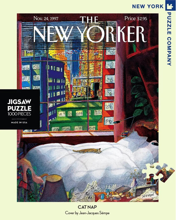 New York Puzzle Company The New Yorker Cat Nap 1000 Piece Puzzle