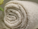 New Zealand Made Alpaca Throw Blanket Boucle Cream Rolled