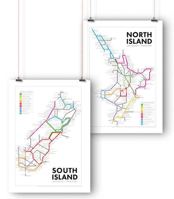New Zealand Touring Maps - North and South Island Bundle