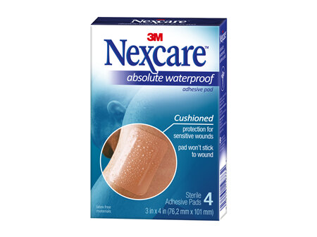 Nexcare Absolute W/Proof Adhes Pad 4