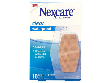 Nexcare Clear Waterproof Knee & Elbow 10pk