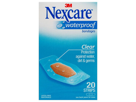 Nexcare Clear Waterproof One Size 31x63mm 20pk