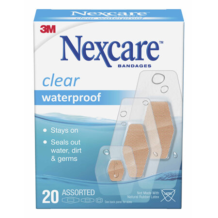 Nexcare Clear W/Proof Bndge Asstd 20