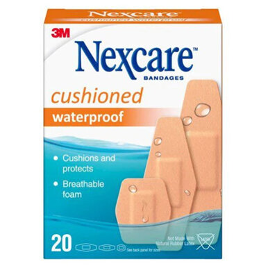 Nexcare Cushioned Waterproof Bandages assorted 20pk