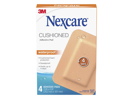 Nexcare Cushioned W/Proof Adhes Pad 4