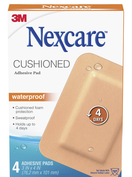 Nexcare Cushioned W/Proof Adhes Pad 4